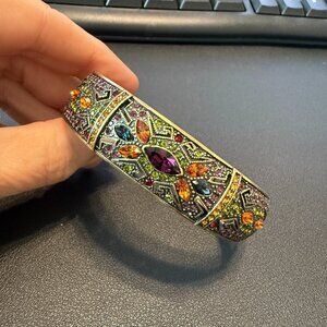 Vintage Heidi Daus Multi-colored Swarovski Crystal Bangle Bracelet